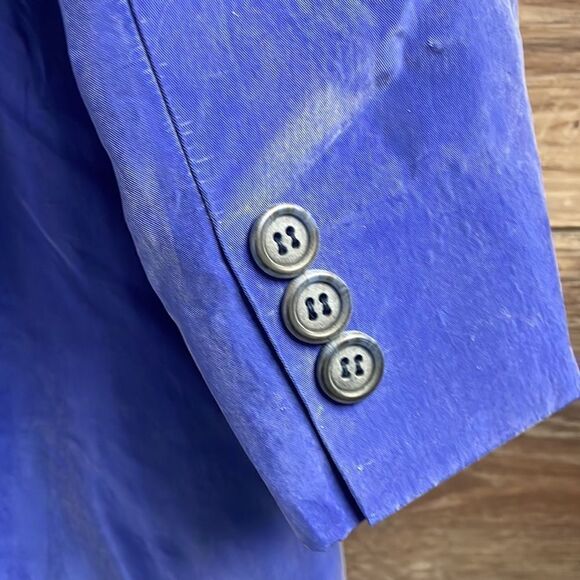 Ladies Blue Suede Button Up Coat Jacket Duster Small - Picture 5 of 5